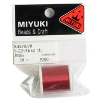 MIYUKI ビーズステッチ糸 #40/50m巻 赤 K4570/8 K4570-8 1セット/5個入（直送品）