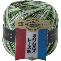 オリムパス製絲 金票 ボカシ レース糸 #40 Col.19B グリーン系 10g 約89m OLY-10G-19B 1箱/3玉セット