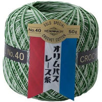 オリムパス製絲 金票 ボカシ レース糸 #40 Col.19B グリーン系 50g 約445m OLY40-50G-19B 1箱/3玉セット（直送品）