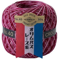 オリムパス製絲 金票 ボカシ レース糸 #40 Col.12 レッド系 50g 約445m OLY40-50G-12 1箱/3玉セット（直送品）