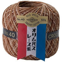 オリムパス製絲 金票 ボカシ レース糸 #40 Col.61 ブラウン系 50g 約445m OLY40-50G-61 1箱/3玉セット（直送品）