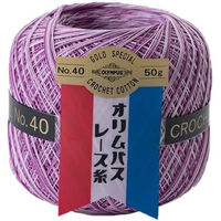 オリムパス製絲 金票 ボカシ レース糸 #40 Col.67 パープル系 50g 約445m OLY40-50G-67 1箱/3玉セット（直送品）