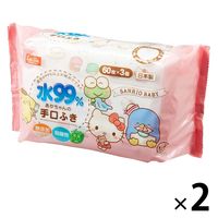 ウェットティッシュ サンリオ 水99.9％ 手口ふき（60枚×3コパック）2パック レック