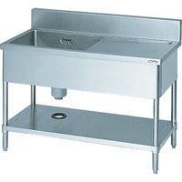 マルゼン 一槽水切付シンク1200×600×800右側水切り(ホース付) BSM1-126R 1台 554-7844（直送品）