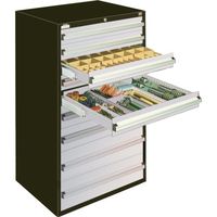 大阪製罐 OS デラックス重量キャビネット 間口811mm 奥行557mm 高さ1281mm（ブラック&シルバー） DX