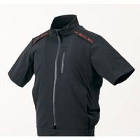 原田産業 ハラダ 半袖ブルゾン空調ウェア EX.WORKERS ブラック S 33700512 1着 682-8373（直送品）