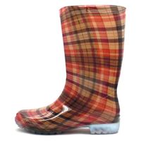 阪神素地 阪神 LB8120 ロングレインブーツSチェックローズ 1足（直送品）