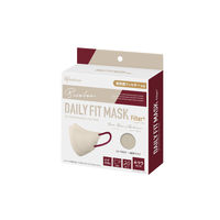 アイリスオーヤマ デイリーフィットマスク フィルタープラス ふつう ペールベージュ×ボルドー 立体型　1箱(20枚入)