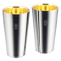 カンダ 0233019「金の贅」18-8ステンレスW構造 タンブラー2pc(内面24金メッ 4975192082447 1個（直送品）
