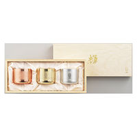 カンダ 1001885「輝」純銅ぐい呑み 金・銀・銅 3pcセット 4975192087374 1個（直送品）