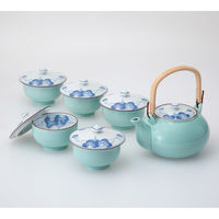 ピーアンドエス 蓋付煎茶碗 10302 染唐草 5客揃 1セット（直送品