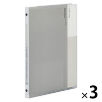 マルマン B5 バインダー クリーントーン スリム グレー F019-11 1セット（1冊×3）