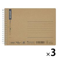 マルマン A6 スパイラルノート 横罫80枚 N399ES 1セット（1冊×3）