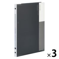 マルマン B5 バインダー クリーントーン スリム ブラック F019-05 1セット（1冊×3）