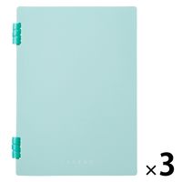 キングジム リングノート ラセーノ A5 ミントグリーン 9064-MG 1セット（1冊×3）