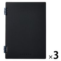 キングジム リングノート ラセーノ A5 ブラック 9064-BK 1セット（1冊×3）