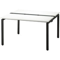 【家具フェア！4/30まで】Ceha プレノデスクシステム ミーティングテーブル 幅1200奥行1150高さ720mm 天板ホワイト/脚ブラック（わけあり品）