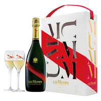 マム グラン コルドン グラス2脚付き シャンパーニュ 750ml 1本 白 辛口 シャンパン ギフトボックス入 お祝 ペルノ・リカール