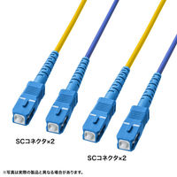 サンワサプライ  ロバスト光ファイバケーブル（マルチ50μmOM3、2芯、SC×2-SC×2、10 HKB-RB2M3SCSC-10（直送品）