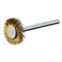 高島産業 真鍮 軸付ミニホイールブラシ WSBM-025-3 1セット(3個)（直送品）