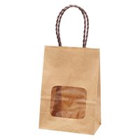 パックタケヤマ ウィンドウミニバッグ 茶無地 こげ茶 XZT65108 1セット（100枚：25枚入×4袋）