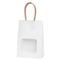 パックタケヤマ ウィンドウミニバッグ 白無地 クラフト XZT65102 1セット（100枚：25枚入×4袋）