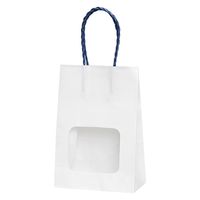 パックタケヤマ ウィンドウミニバッグ 白無地 紺 XZT65104 1セット（100枚：25枚入×4袋）