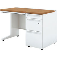 【組立設置込】プラス US-1S 片袖机 幅1100×奥行600×高さ720mm ミディアム×ホワイト UR-116D-3 T2/W4 1台（直送品）