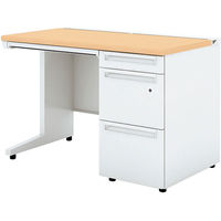 【組立設置込】プラス US-1S 片袖机 幅1100×奥行600×高さ720mm Wメープル×ホワイト UR-116A-3 WM/W4 1台（直送品）
