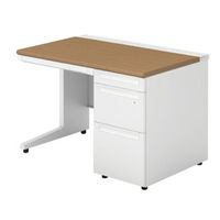 【組立設置込】プラス US-1S 片袖机 幅1100×奥行700×高さ720mm MID×ホワイト UR-117DL-3 T2/W4 1台（直送品）