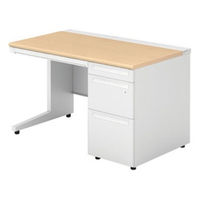 【組立設置込】プラス US-1S 片袖机 幅1200×奥行700×高さ720mm WM×ホワイト UR-127DL-3 WM/W4 1台（直送品）