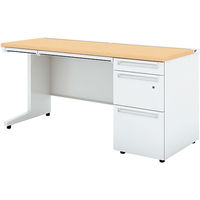 【組立設置込】プラス US-1S 片袖机 幅1500×奥行600×高さ720mm Wメープル×ホワイト UR-156D-3 WM/W4 1台（直送品）