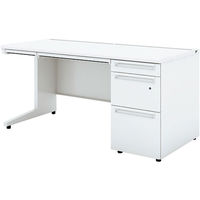 【組立設置込】プラス US-1S 片袖机 幅1500×奥行700×高さ720mm ホワイト×ホワイト UR-157DL-3 WS/W4 1台（直送品）