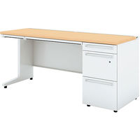 【組立設置込】プラス US-1S 片袖机 幅1600×奥行600×高さ720mm Wメープル×ホワイト UR-166A-3 WM/W4 1台（直送品）
