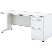 【組立設置込】プラス US-1S 片袖机 幅1600×奥行600×高さ720mm ホワイト×ホワイト UR-166D-3 WS/W4 1台（直送品）