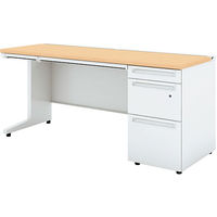 【組立設置込】プラス US-1S 片袖机 幅1600×奥行600×高さ720mm Wメープル×ホワイト UR-166D-3 WM/W4 1台（直送品）