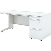 【組立設置込】プラス US-1S 片袖机 幅1600×奥行700×高さ720mm ホワイト×ホワイト UR-167AL-3 WS/W4 1台（直送品）