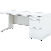 【組立設置込】プラス US-1S 片袖机 幅1600×奥行700×高さ720mm ホワイト×ホワイト UR-167DL-3 WS/W4 1台（直送品）