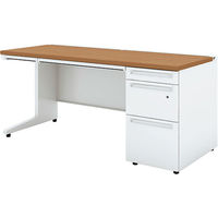 【組立設置込】プラス US-1S 片袖机 幅1600×奥行700×高さ720mm MID×ホワイト UR-167DL-3 T2/W4 1台（直送品）