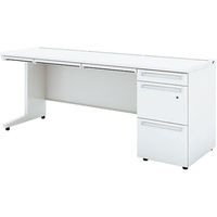 【組立設置込】プラス US-1S 片袖机 幅1800×奥行600×高さ720mm ホワイト×ホワイト UR-186A-3 WS/W4 1台（直送品）