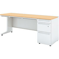 【組立設置込】プラス US-1S 片袖机 幅1800×奥行600×高さ720mm Wメープル×ホワイト UR-186D-3 WM/W4 1台（直送品）