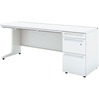 【組立設置込】プラス US-1S 片袖机 幅1800×奥行600×高さ720mm ホワイト×ホワイト UR-186D-3 WS/W4 1台（直送品）