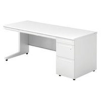 【組立設置込】プラス US-1S 片袖机 幅1800×奥行700×高さ720mm ホワイト×ホワイト UR-187DL-3 WS/W4 1台（直送品）