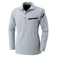 TS DESIGN ワークニットロングポロシャツ シルバーグレー L 5105-25-L 1着（直送品）