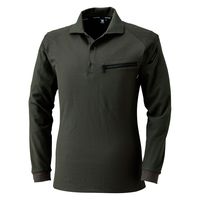 TS DESIGN ワークニットロングポロシャツ カーキグリーン L 5105-55-L 1着（直送品）
