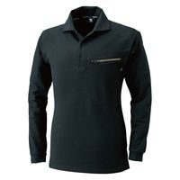 TS DESIGN ワークニットロングポロシャツ ブラック L 5105-95-L 1着（直送品）