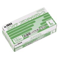 エブノ エブケアプラスチックグローブ(箱粉無) 24952300 L 1004(100マイイリ) 1箱(100入)（直送品）