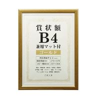 万丈 賞状額 兼用マット付 B4 ゴールド SJ-B4-GD 1個 63-5755-54（直送品）