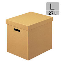 アスクル　ダンボール収納ボックス（組立式）　L　無地　段ボール オリジナル（わけあり品）