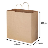 丸紐 クラフト紙手提袋ベーシック 440×430×210 茶 1袋（50枚入） オリジナル（わけあり品）